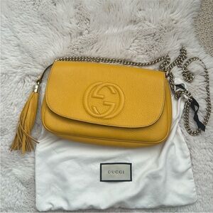 🥂💛RARE Gucci Mustard Leather Crossbody Bag
